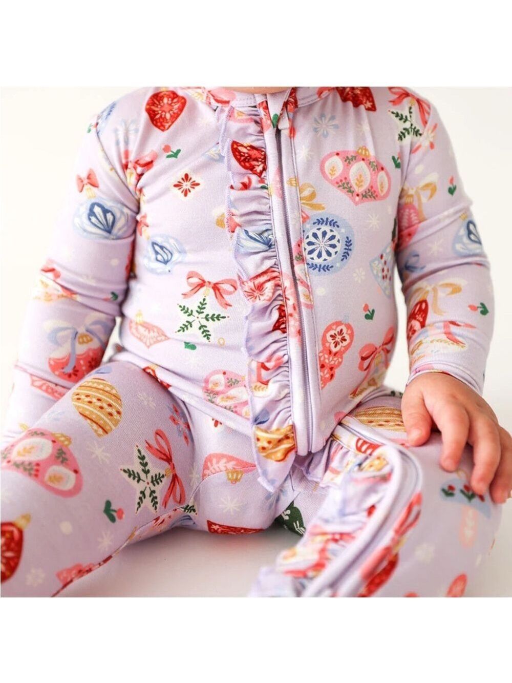 Posh Peanut Holly Ruffle One Piece Pajama - Picture 1 of 4